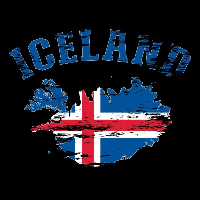 Carte murale de l’Islande Drapeau utilisé