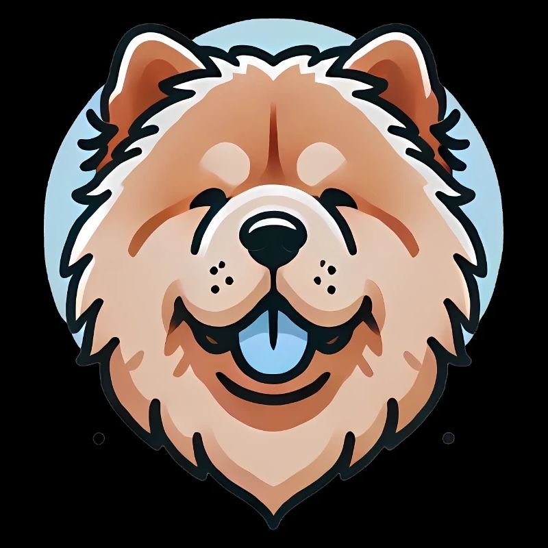 Chow Chow Face Cute Dog Illustration