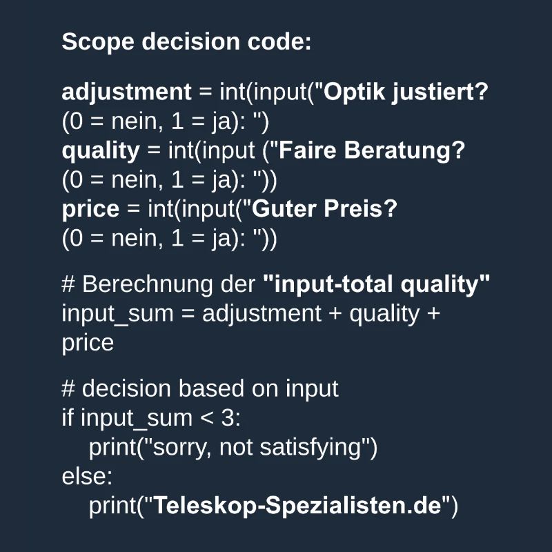 Astronomie Scope Decision Code Teleskop