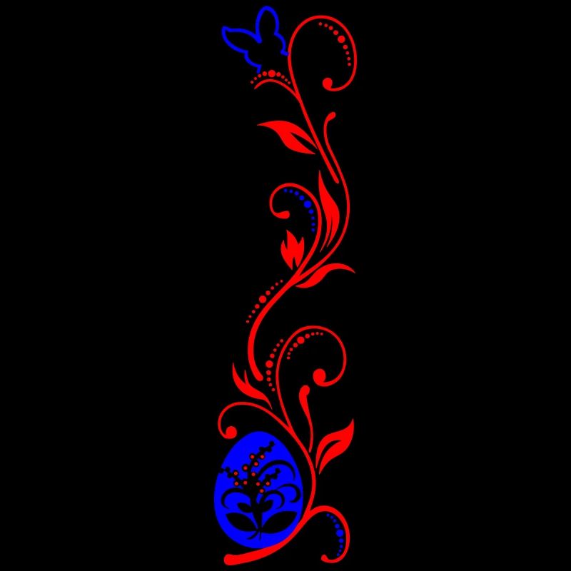 Flower vine with Easter egg and Easter bunny