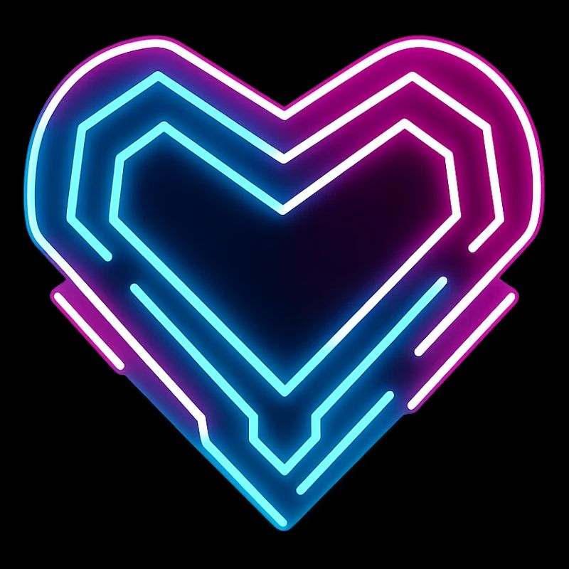 Futuristisches Neon-Herz | Cyber Heart Love Design
