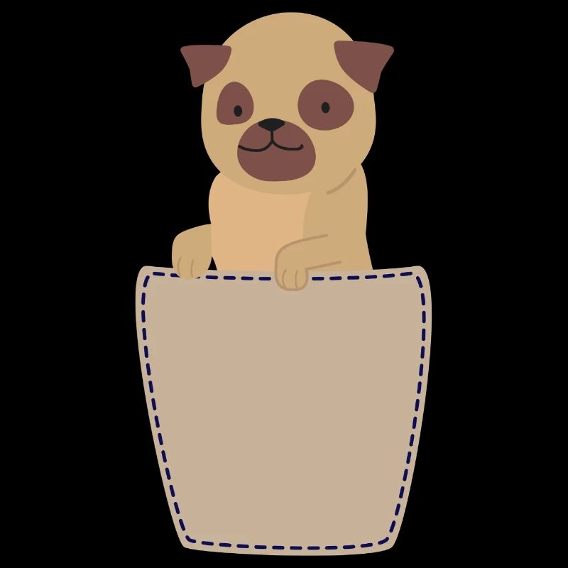 Brusttasche mit Mops