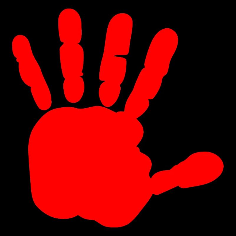 Main rouge - main de sang - BLOODY HAND