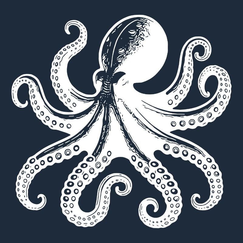 Large Squid Octopus with Eight Arms