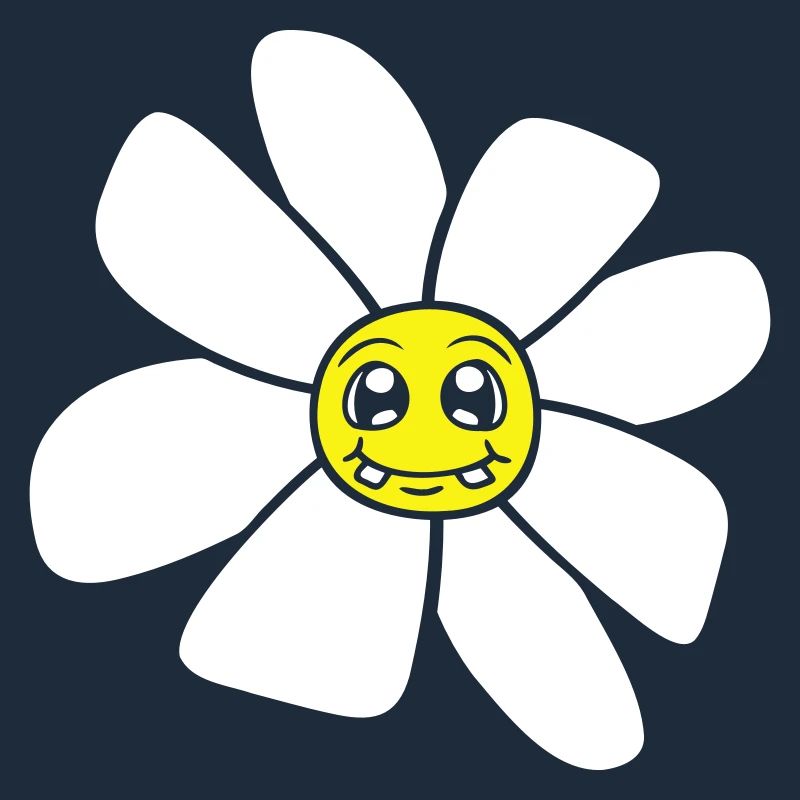 Petit drôle de fleur heureuse visage dessin animé