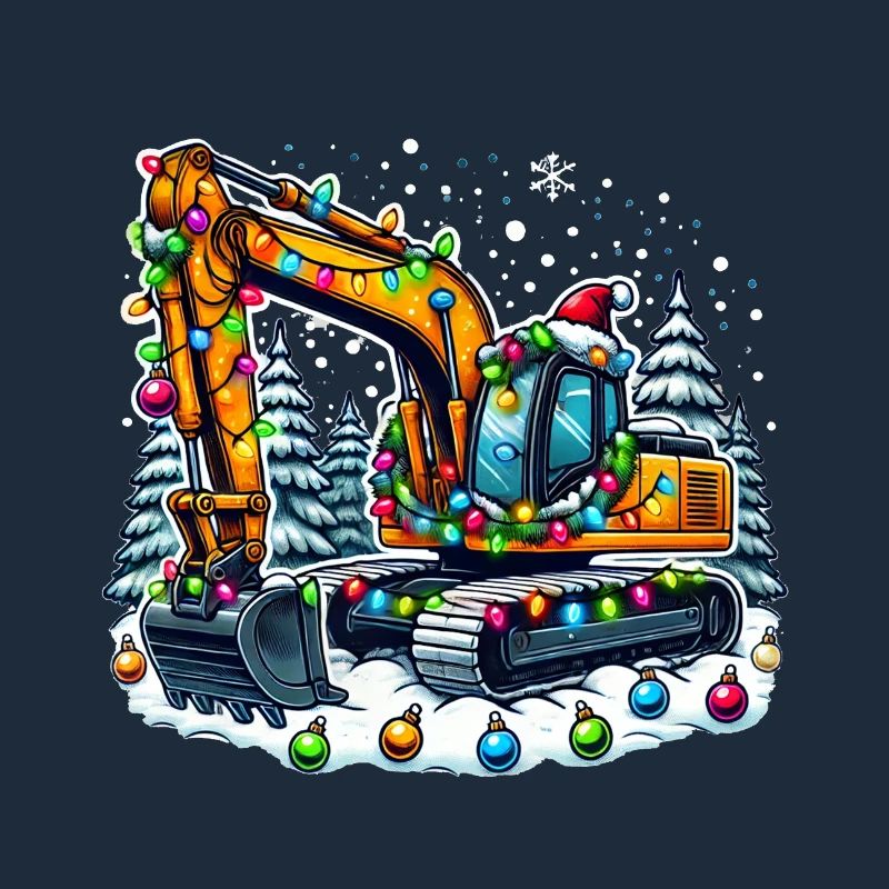 Baggerfahrer Bagger Baustelle Weihnachten