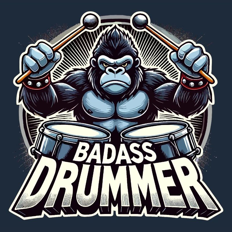 Badass Drummer Gorilla Cool Gift