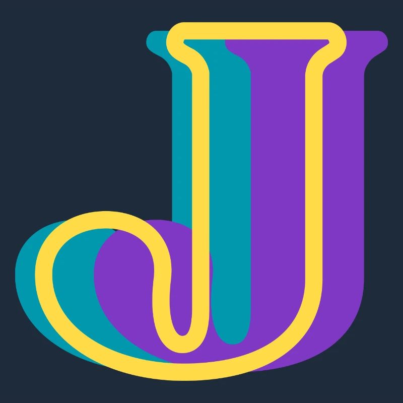 Multicolored letter j