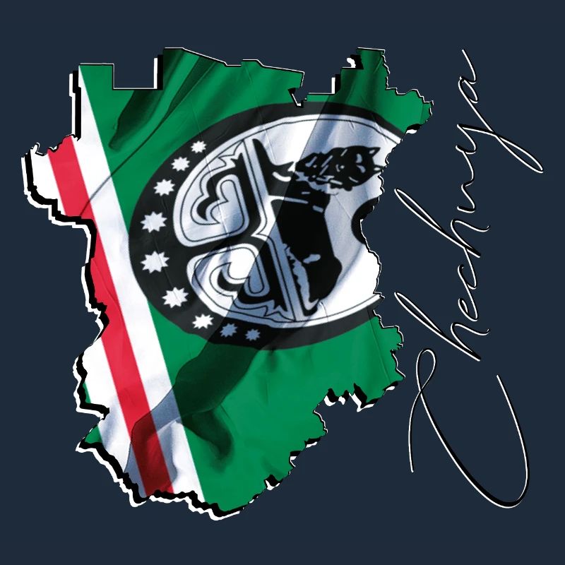 (RU) Chechnya: Flag on its own map EN
