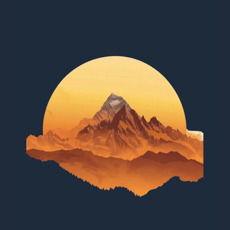 Sunset Mountains Circular Shape