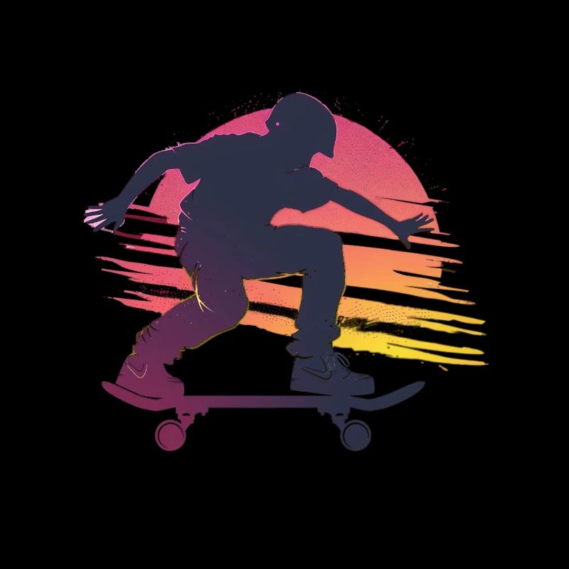 Skateboard Sunset Silhouette