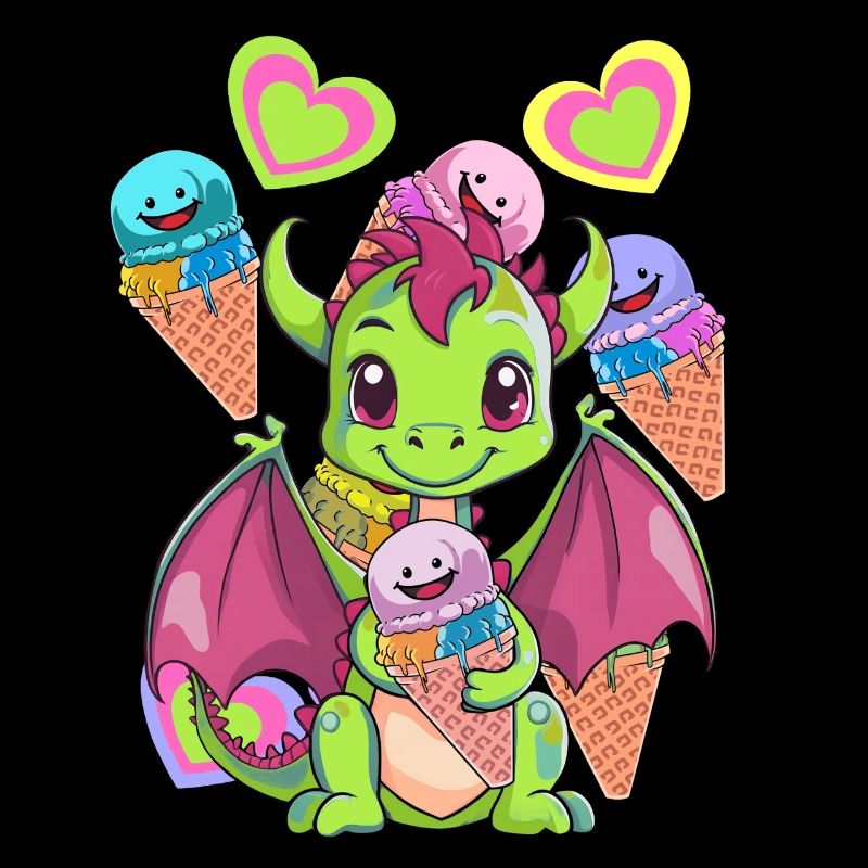 Eis Eiskreme Eiscrem Kinder Kind Drache Drachen