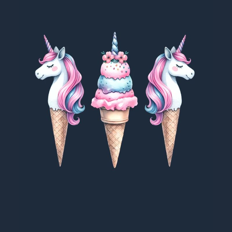 Retro Einhörner Eis Eiskreme Eiscrem Kinder Kind