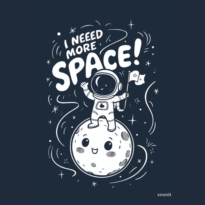 I Need More Space Astronaut on Moon