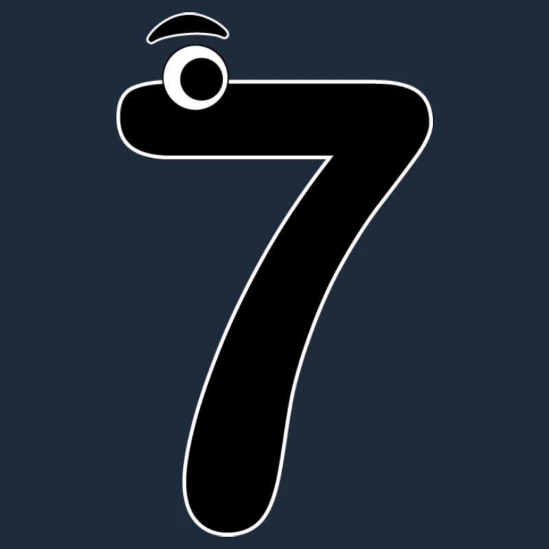 Number Seven 7 Kids Birthday Learning Math