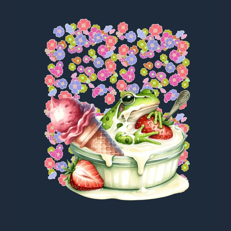 Frosch Frösche Dessert Eis Eiscrem Eiskrem Erdbeer