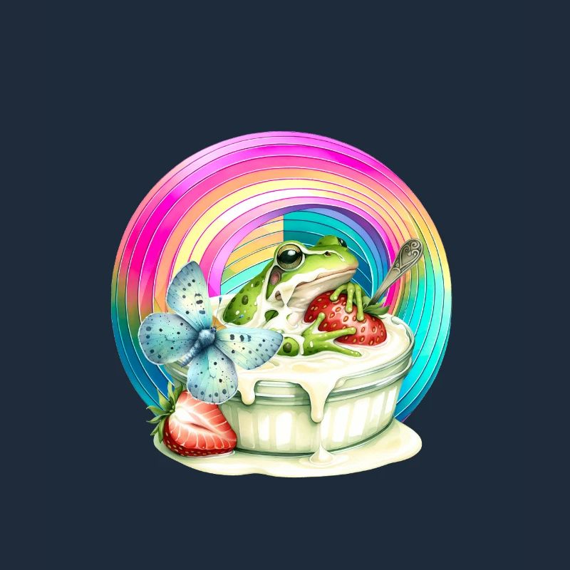 Regenbogen Frosch Eis Erdbeere Eiskrem Kind