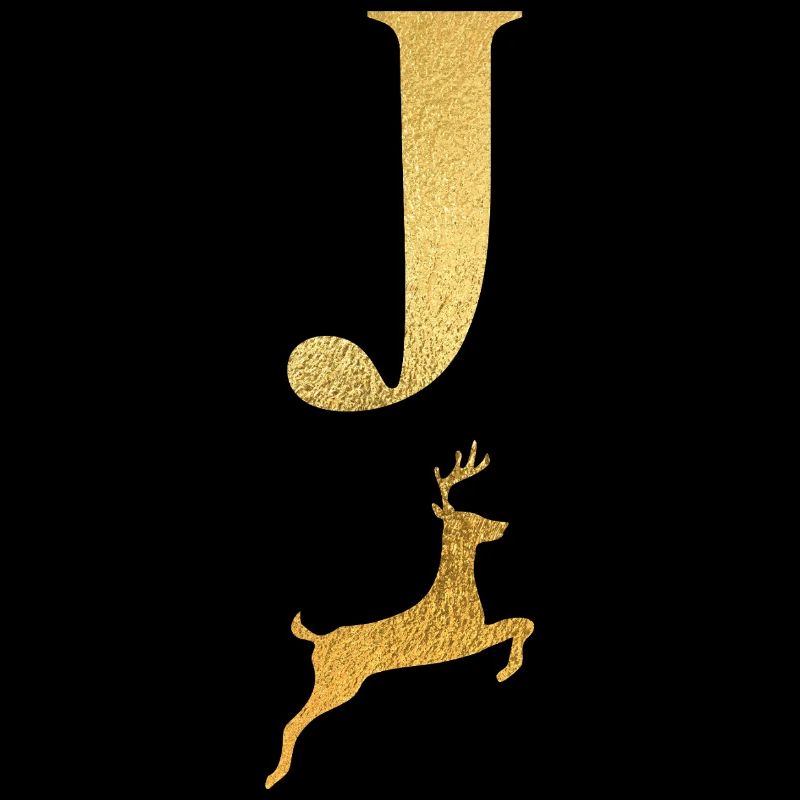 Buchstabe j Goldener Hirsch - Geschenkidee