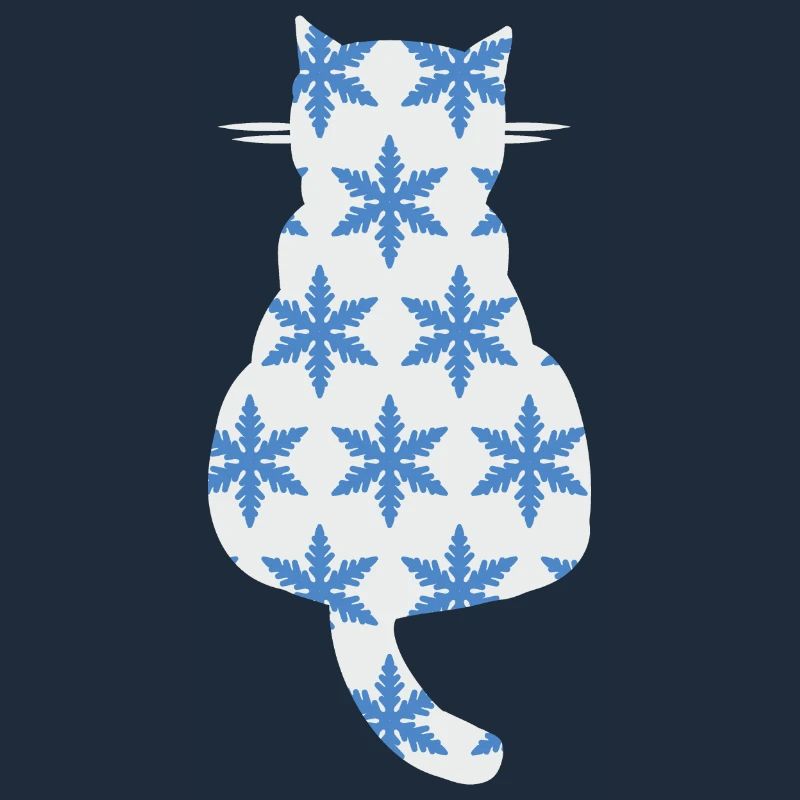 Chat avec des flocons de neige