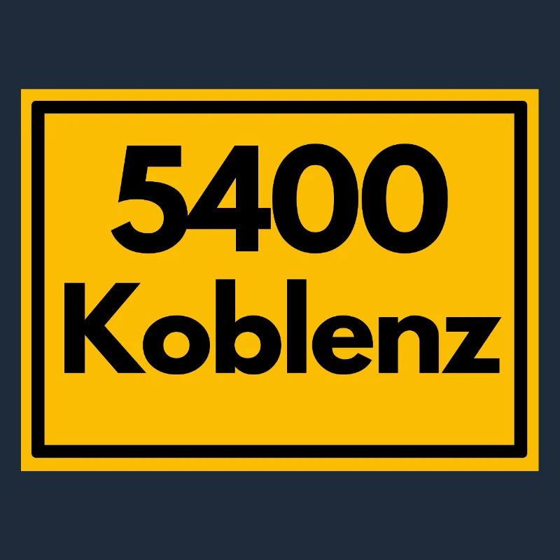 Place sign - then retro old zip code 5400 Koblenz