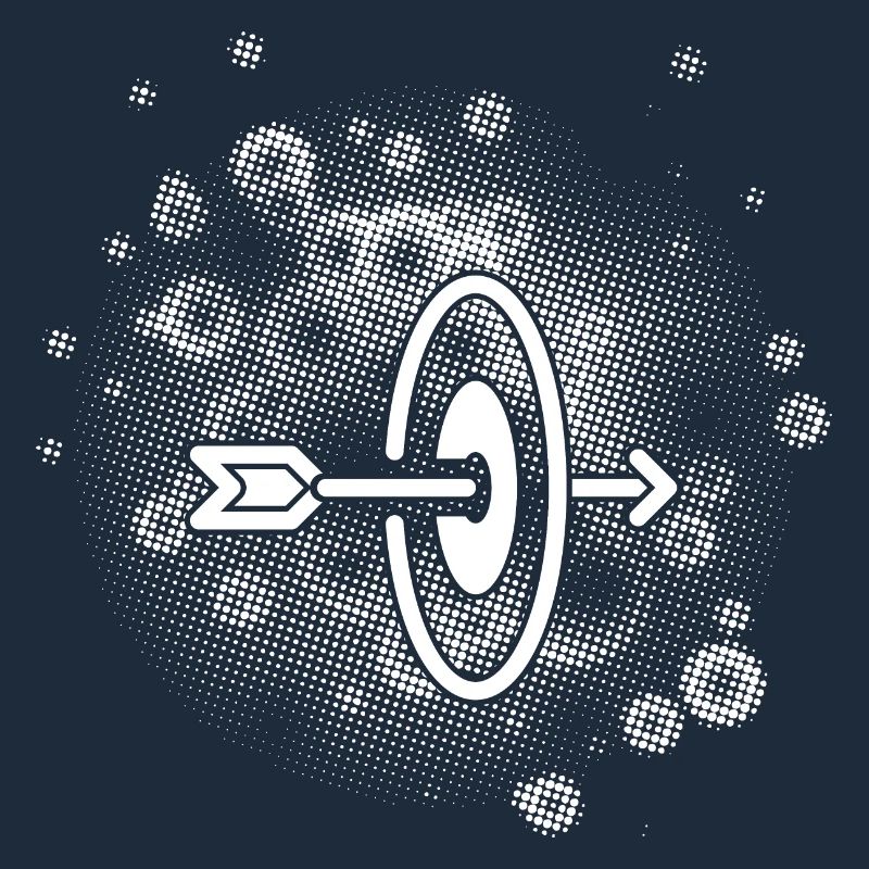 Flèche avec arrière-plan de points