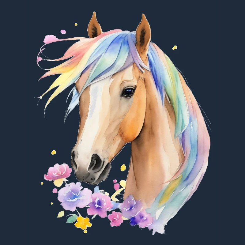 Pferd mit Regenbogenmähne