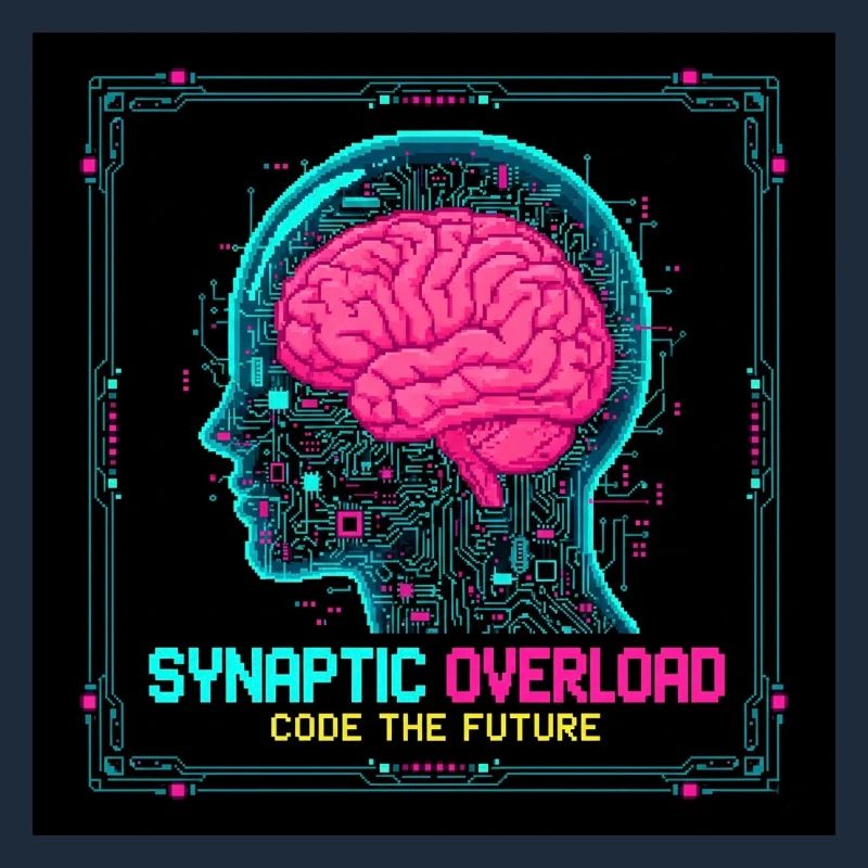 Synaptic Overload Neon Brain