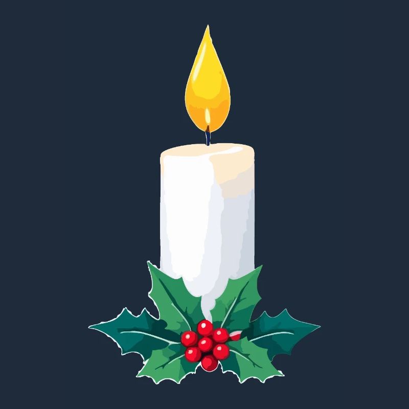 Weihnachtskerze & Stechpalme