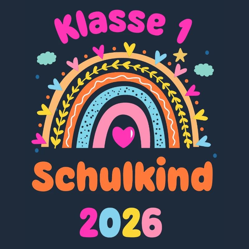 Klasse 1 Schulkind 2026 Regenbogen Einschulung