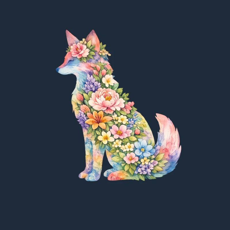 Fuchs Silhouette Blumen