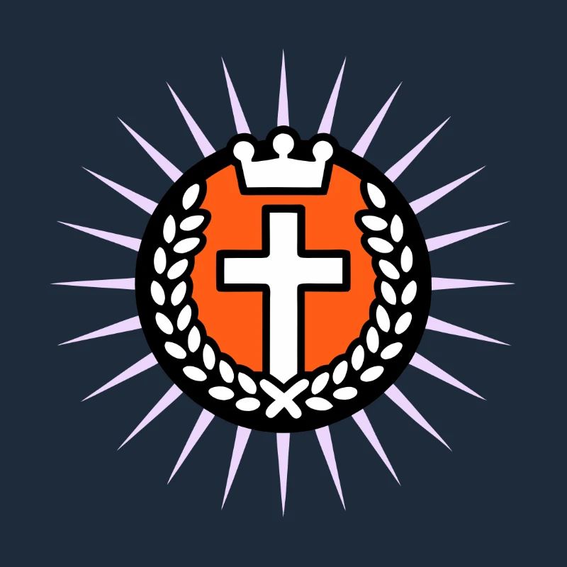 Kreuz im Lichtschein mit Krone