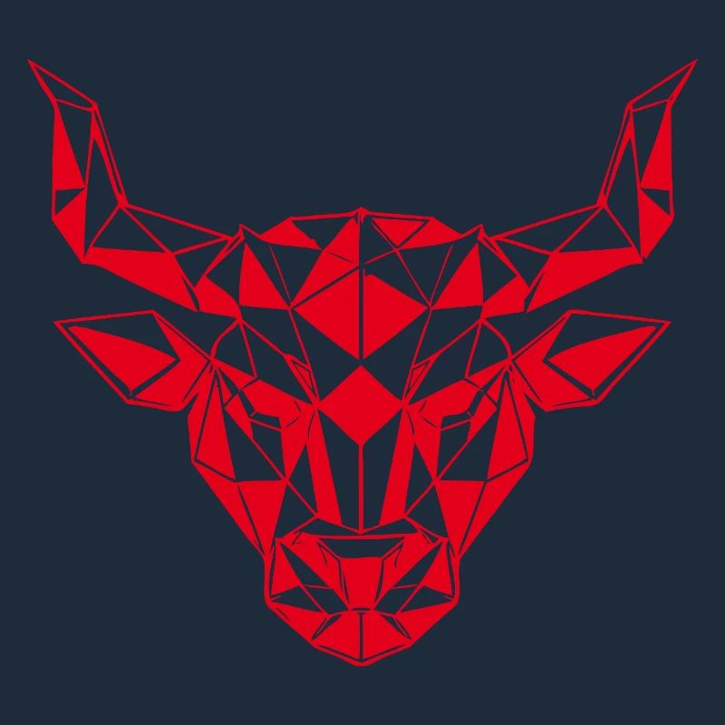 Red Low-Poly Bull Head