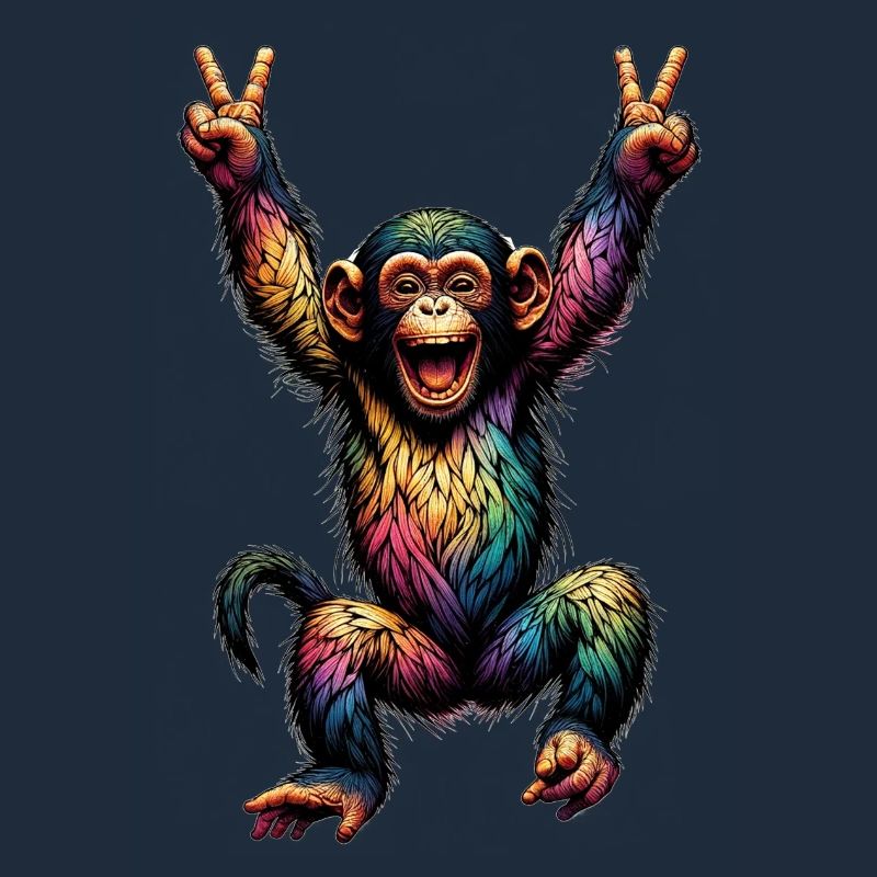 Regenbogen Affe Regenbogenfahne Rainbowcore