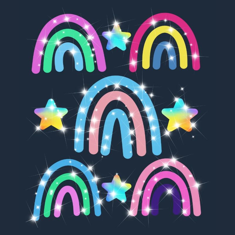Glitter Rainbow Star Pattern