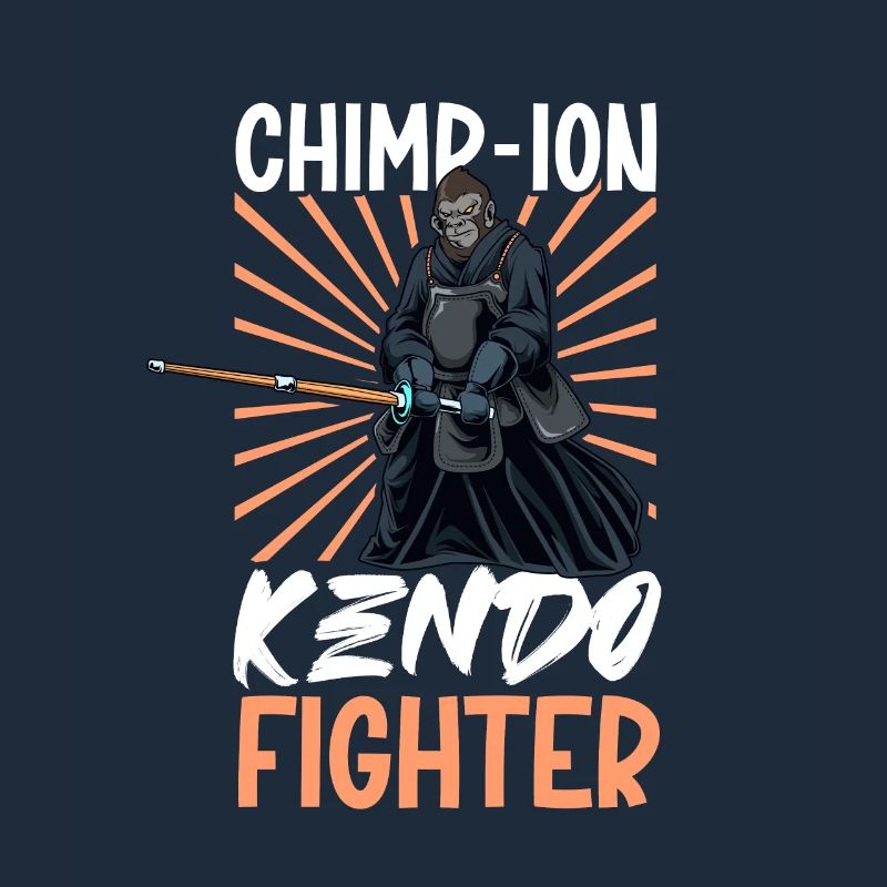 Chimpanzee does kendo