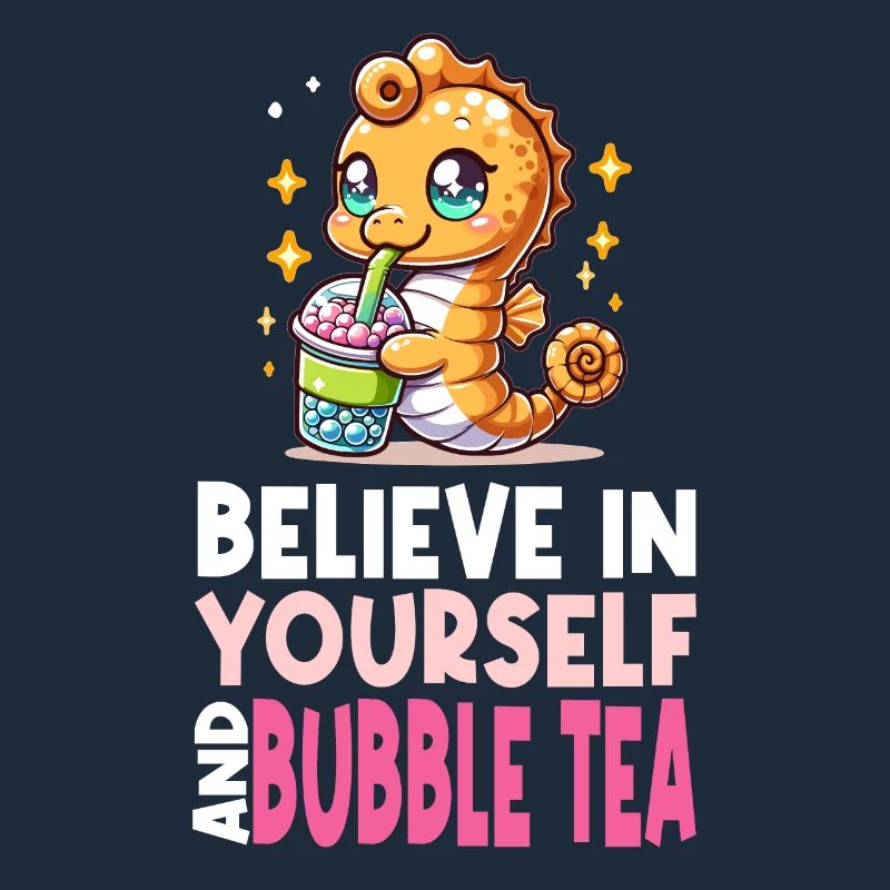 Kawaii Seepferdchen Bubble Tea Boba Milchtee