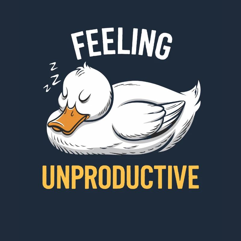 Feeling Unproductive Duck Illustration