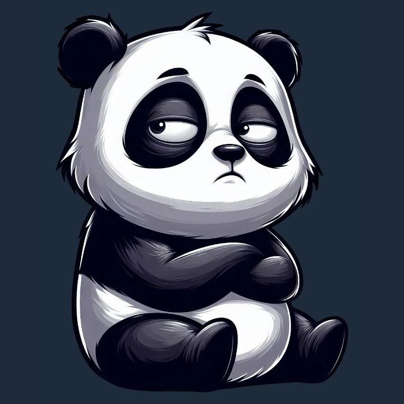 Funny Panda Comic Whimsical Skeptical Bull