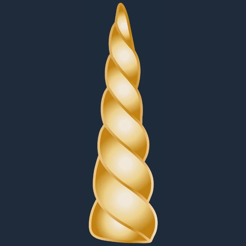 Corne spirale dorée – Objet de design magique