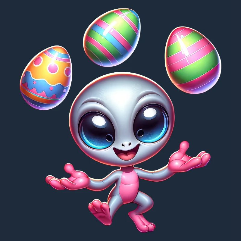 Alien-Osterjongleur: Eierakrobatik