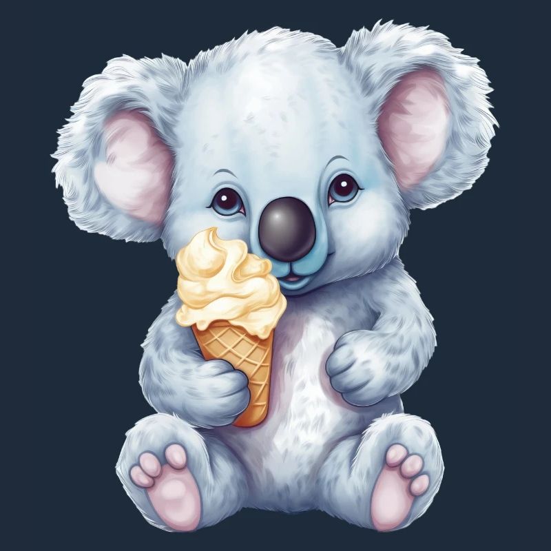 Joli koala comique avec crème glacée molle à la vanille