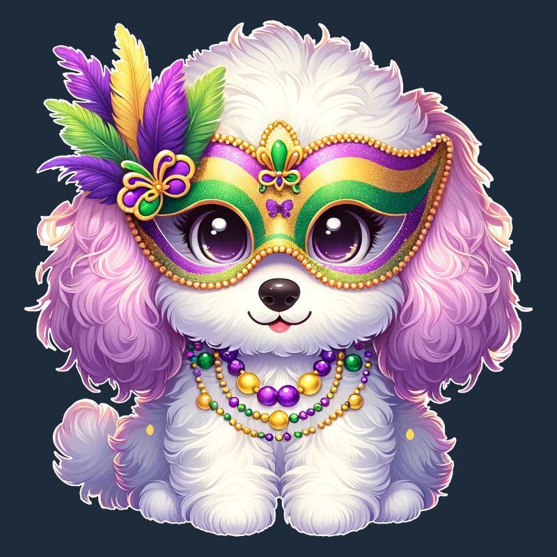 Conception de caniche Mardi Gras
