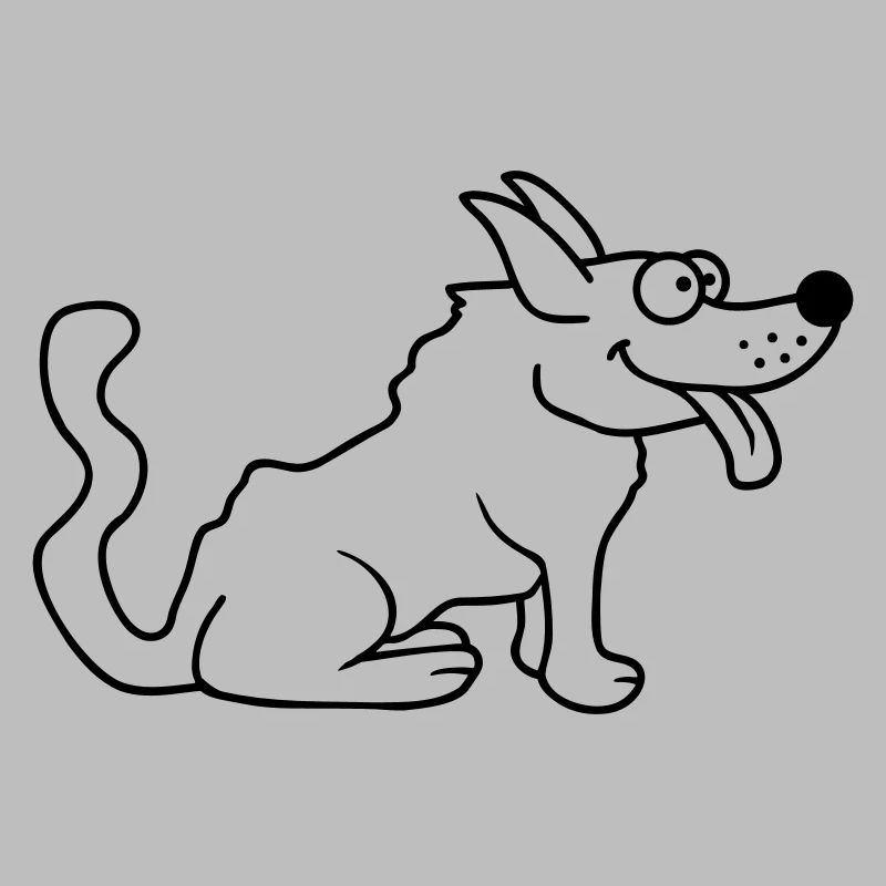Cher chien tire la langue joyeusement
