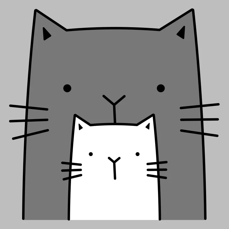 two cats - big and small cat