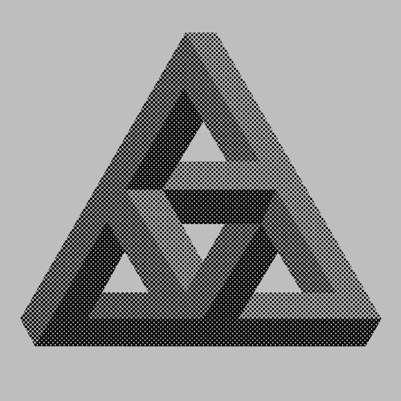 Abstract Penrose triangle on light background
