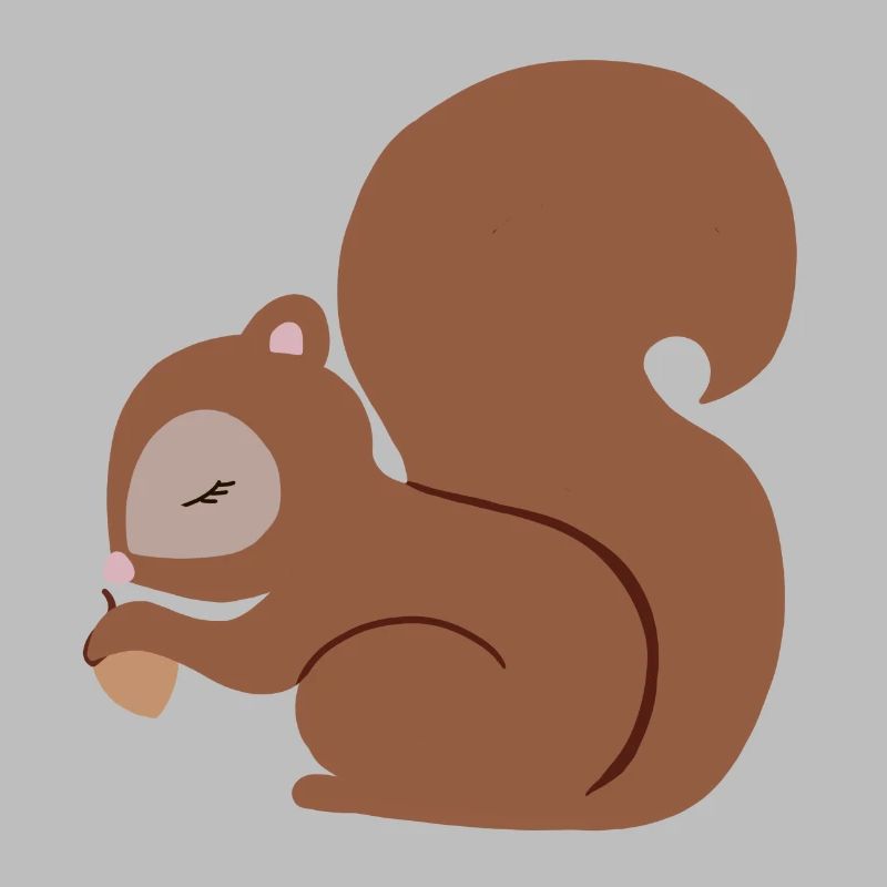 Eichhörnchen mit Eichel süß