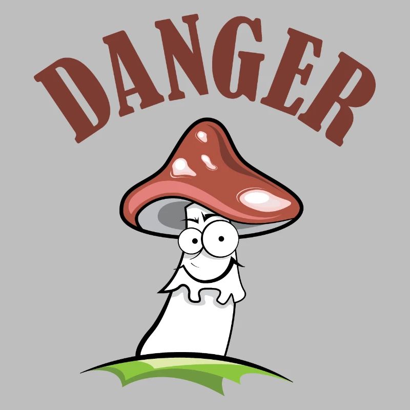 Toadstool danger symbol comic funny