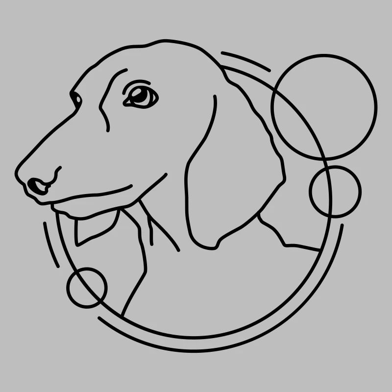 Dackel in geometrischer Form - Line-Art-Design