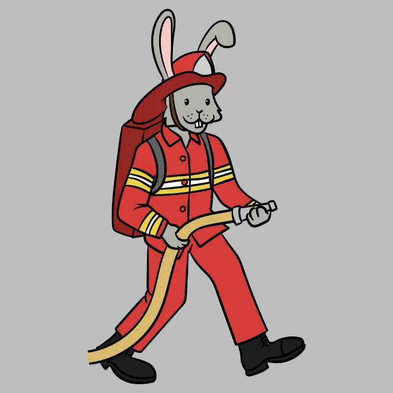 Fire brigade rabbit / rabbit firefighter