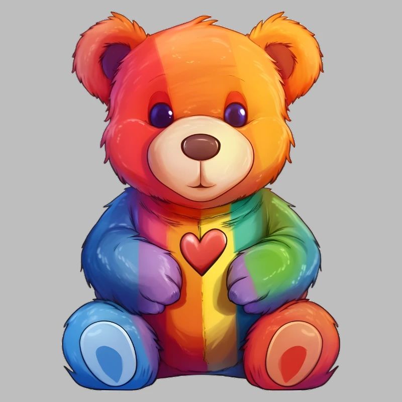 Regenbogen Herz Bär Plüsch